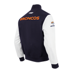 NFL DENVER BRONCOS CLASSIC CHENILLE MANTEAU POUR HOMME (MARINE MINUIT/BLANC)
