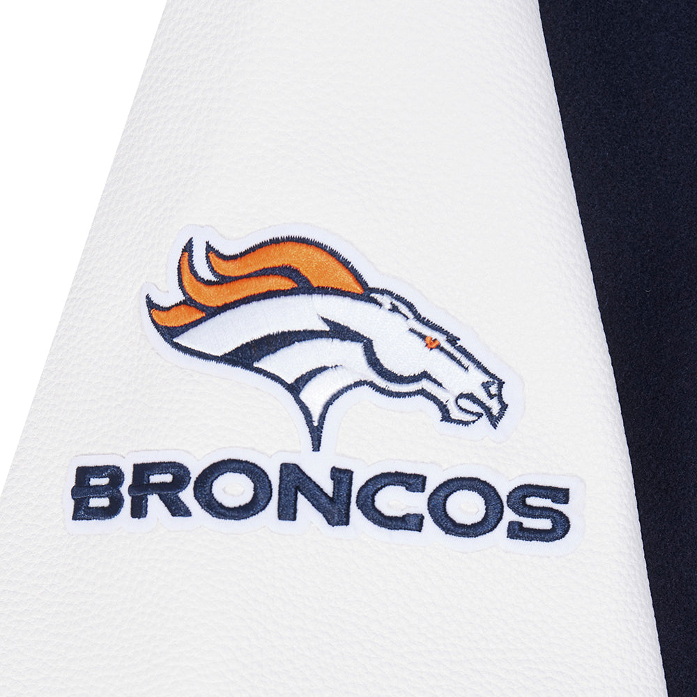 NFL DENVER BRONCOS CLASSIC CHENILLE MANTEAU POUR HOMME (MARINE MINUIT/BLANC)