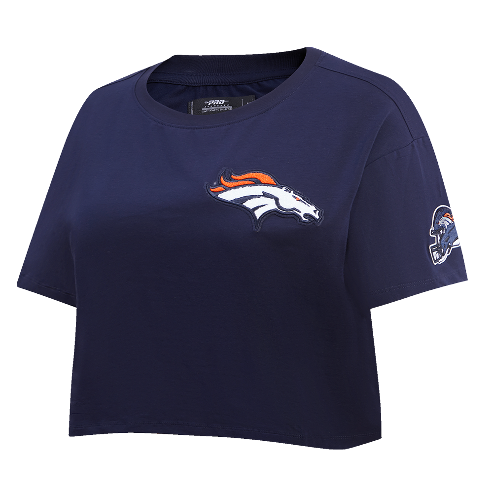 NFL DENVER BRONCOS CLASSIC WOMEN'S SINGLE JERSEY BOXY TEE (MIDNIGHT NAVY)