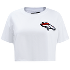 NFL DENVER BRONCOS CLASSIC T-SHIRT EN JERSEY SIMPLE À COUPE CARRÉE (BLANC)