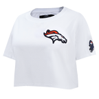 NFL DENVER BRONCOS CLASSIC T-SHIRT EN JERSEY SIMPLE À COUPE CARRÉE (BLANC)