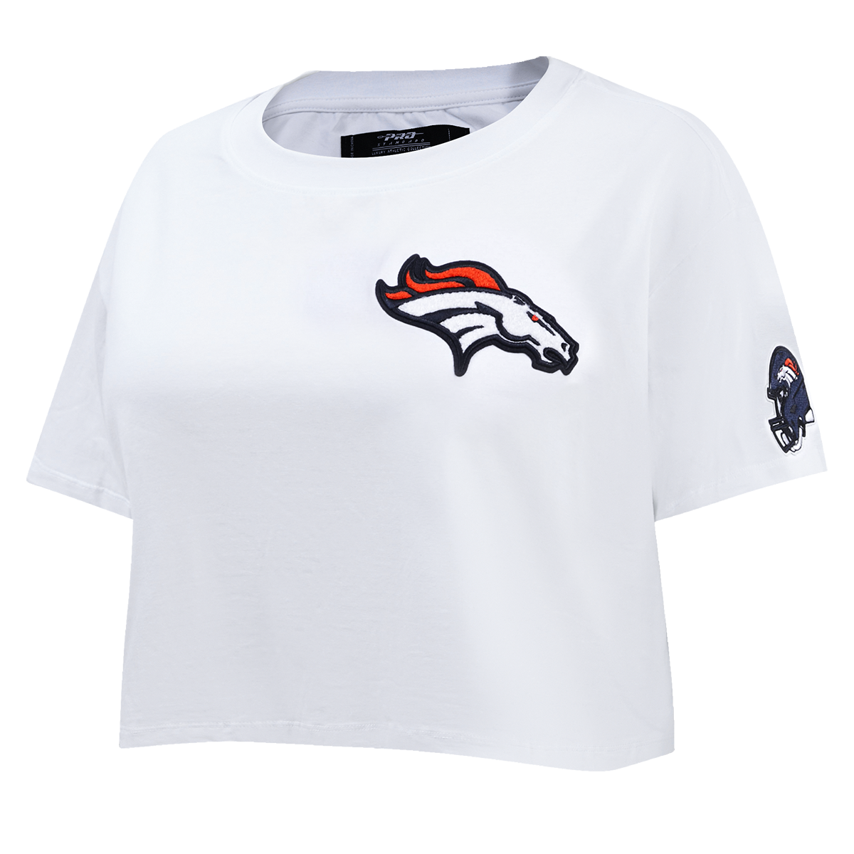 NFL DENVER BRONCOS CLASSIC T-SHIRT EN JERSEY SIMPLE À COUPE CARRÉE (BLANC)