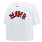 NFL DENVER BRONCOS CLASSIC T-SHIRT EN JERSEY SIMPLE À COUPE CARRÉE (BLANC)