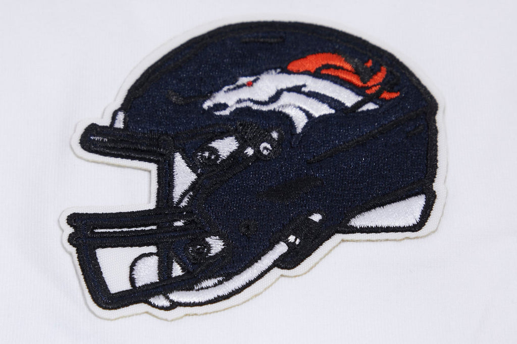 NFL DENVER BRONCOS CLASSIC T-SHIRT EN JERSEY SIMPLE À COUPE CARRÉE (BLANC)