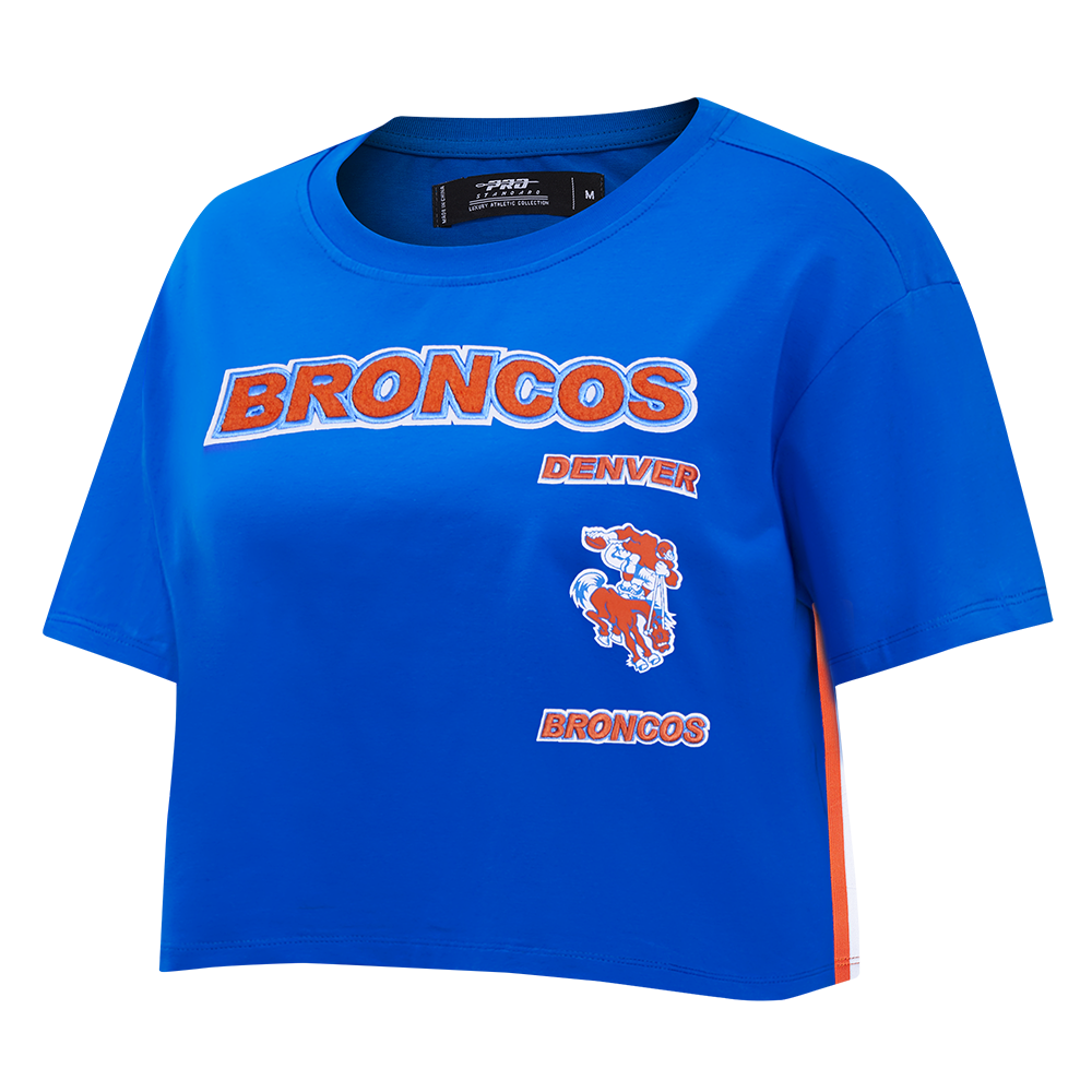 NFL DENVER BRONCOS RETRO CLASSIC WOMEN'S BOXY TEE (ROYAL BLUE)