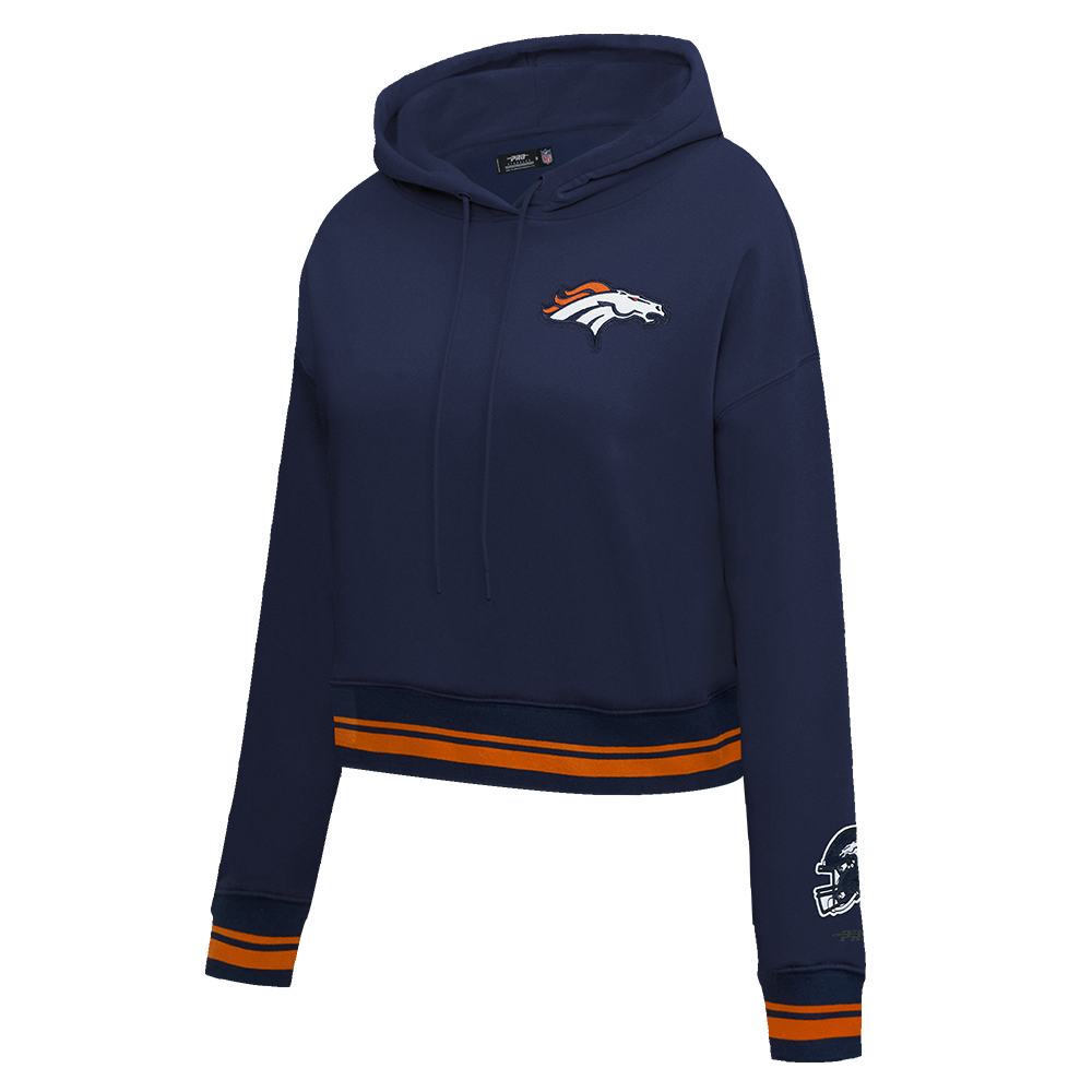 NFL DENVER BRONCOS CHANDAIL À CAPUCHON MASHUP COURT CÔTELÉ POUR FEMME (MARINE MINUIT/ORANGE/MARINE MINUIT)