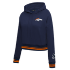NFL DENVER BRONCOS CHANDAIL À CAPUCHON MASHUP COURT CÔTELÉ POUR FEMME (MARINE MINUIT/ORANGE/MARINE MINUIT)