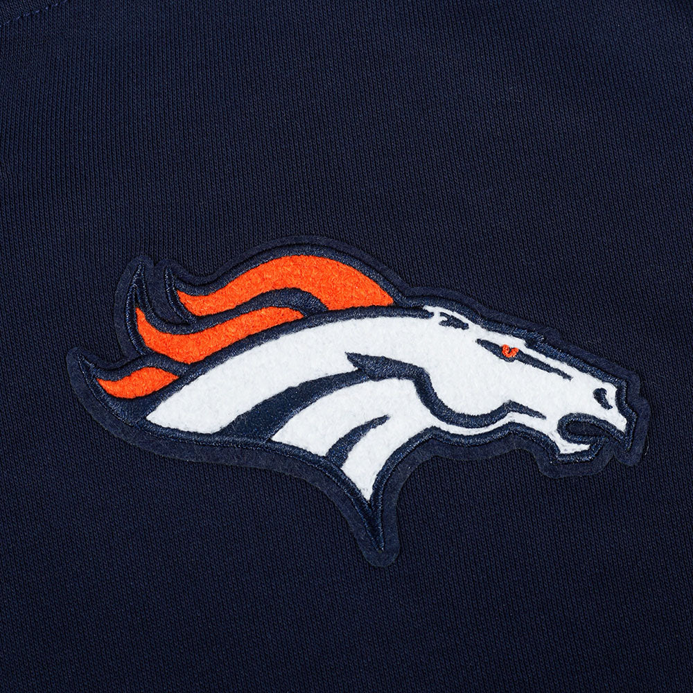 NFL DENVER BRONCOS CHANDAIL À CAPUCHON MASHUP COURT CÔTELÉ POUR FEMME (MARINE MINUIT/ORANGE/MARINE MINUIT)