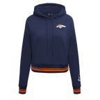NFL DENVER BRONCOS CHANDAIL À CAPUCHON MASHUP COURT CÔTELÉ POUR FEMME (MARINE MINUIT/ORANGE/MARINE MINUIT)
