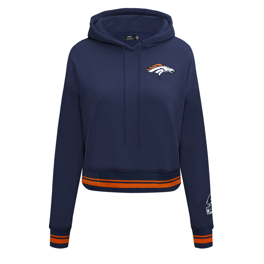 NFL DENVER BRONCOS CHANDAIL À CAPUCHON MASHUP COURT CÔTELÉ POUR FEMME (MARINE MINUIT/ORANGE/MARINE MINUIT)
