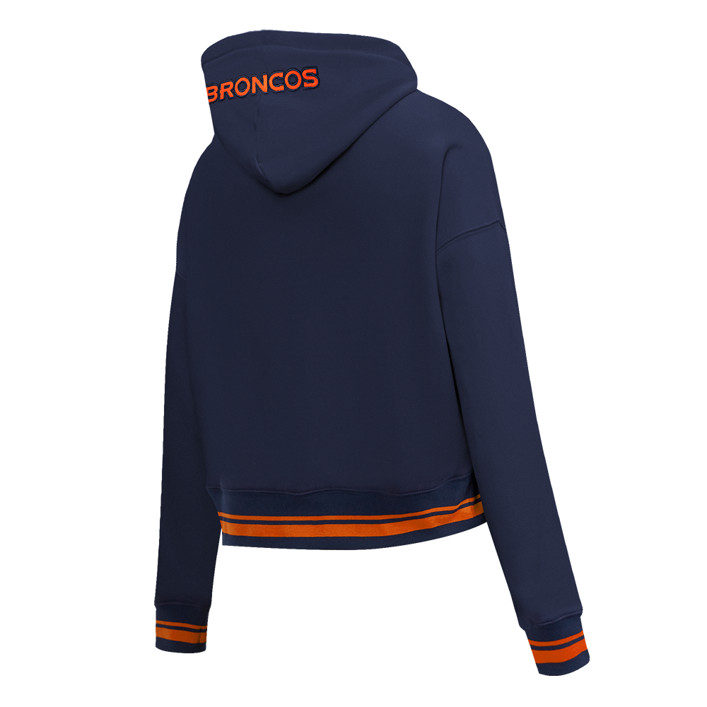 NFL DENVER BRONCOS CHANDAIL À CAPUCHON MASHUP COURT CÔTELÉ POUR FEMME (MARINE MINUIT/ORANGE/MARINE MINUIT)