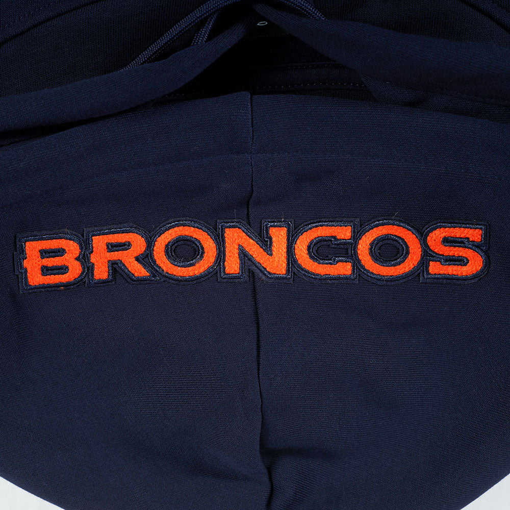 NFL DENVER BRONCOS CHANDAIL À CAPUCHON MASHUP COURT CÔTELÉ POUR FEMME (MARINE MINUIT/ORANGE/MARINE MINUIT)