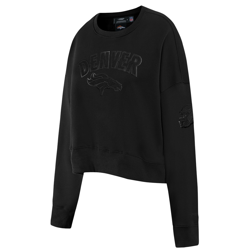 NFL DENVER BRONCOS TRIPLE BLACK CHANDAIL À COL ROND EN MOLLETON POUR FEMME (TRIPLE NOIR FEMME)