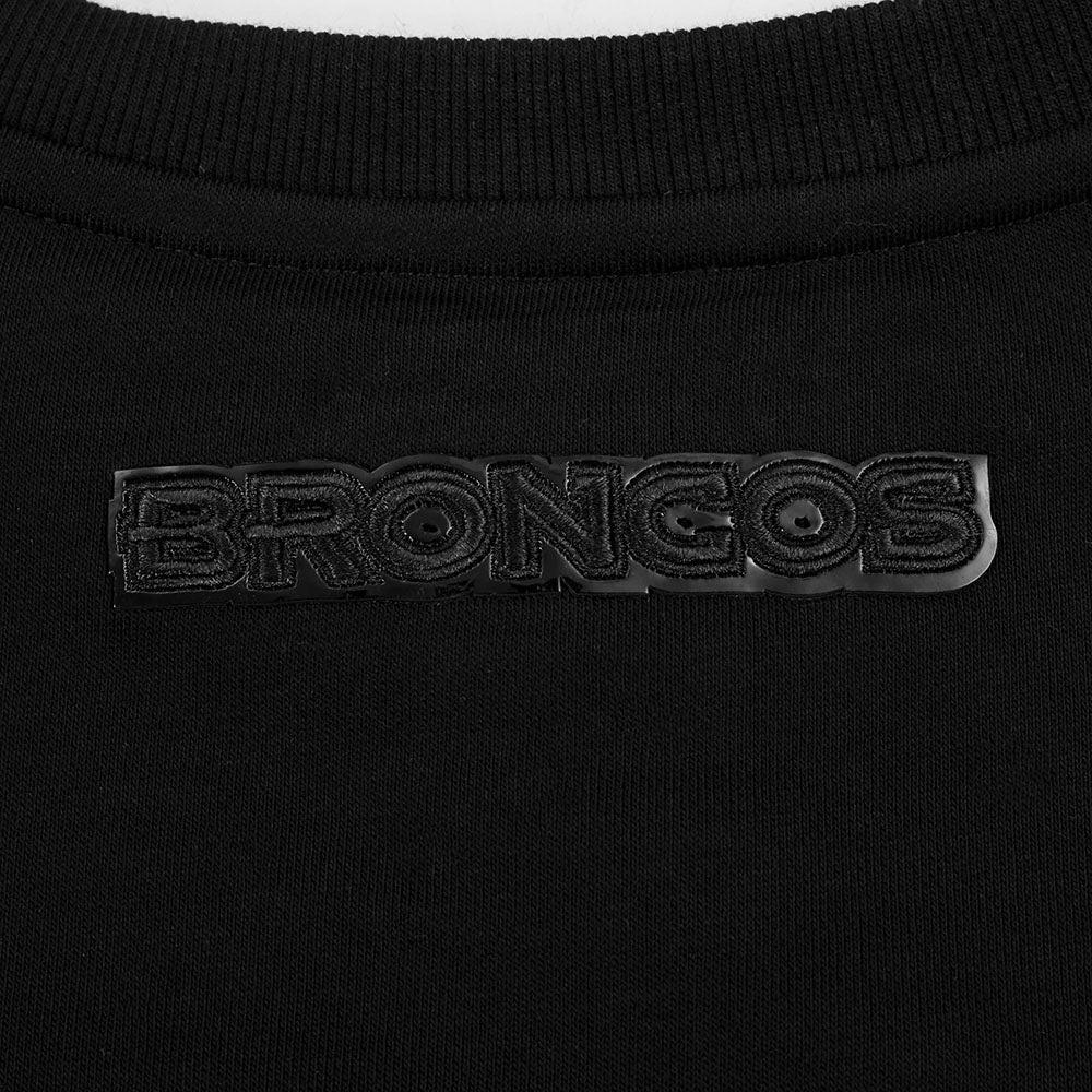 NFL DENVER BRONCOS TRIPLE BLACK CHANDAIL À COL ROND EN MOLLETON POUR FEMME (TRIPLE NOIR FEMME)
