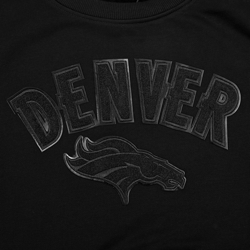 NFL DENVER BRONCOS TRIPLE BLACK CHANDAIL À COL ROND EN MOLLETON POUR FEMME (TRIPLE NOIR FEMME)