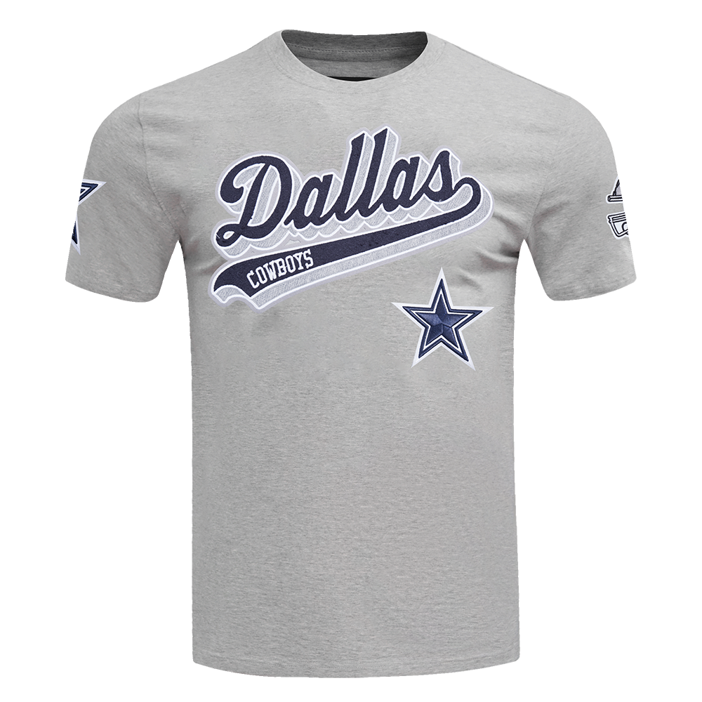 NFL DALLAS COWBOYS SCRIPT TAIL T-SHIRT POUR HOMME (GRIS CHINÉ)
