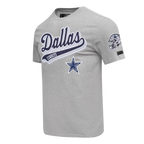 NFL DALLAS COWBOYS SCRIPT TAIL T-SHIRT POUR HOMME (GRIS CHINÉ)