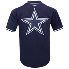 NFL DALLAS COWBOYS SCRIPT TAIL MEN'S MESH BUTTON DOWN SHIRT (MIDNIGHT NAVY)