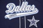 NFL DALLAS COWBOYS SCRIPT TAIL MEN'S MESH BUTTON DOWN SHIRT (MIDNIGHT NAVY)