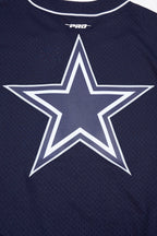 NFL DALLAS COWBOYS SCRIPT TAIL MEN'S MESH BUTTON DOWN SHIRT (MIDNIGHT NAVY)