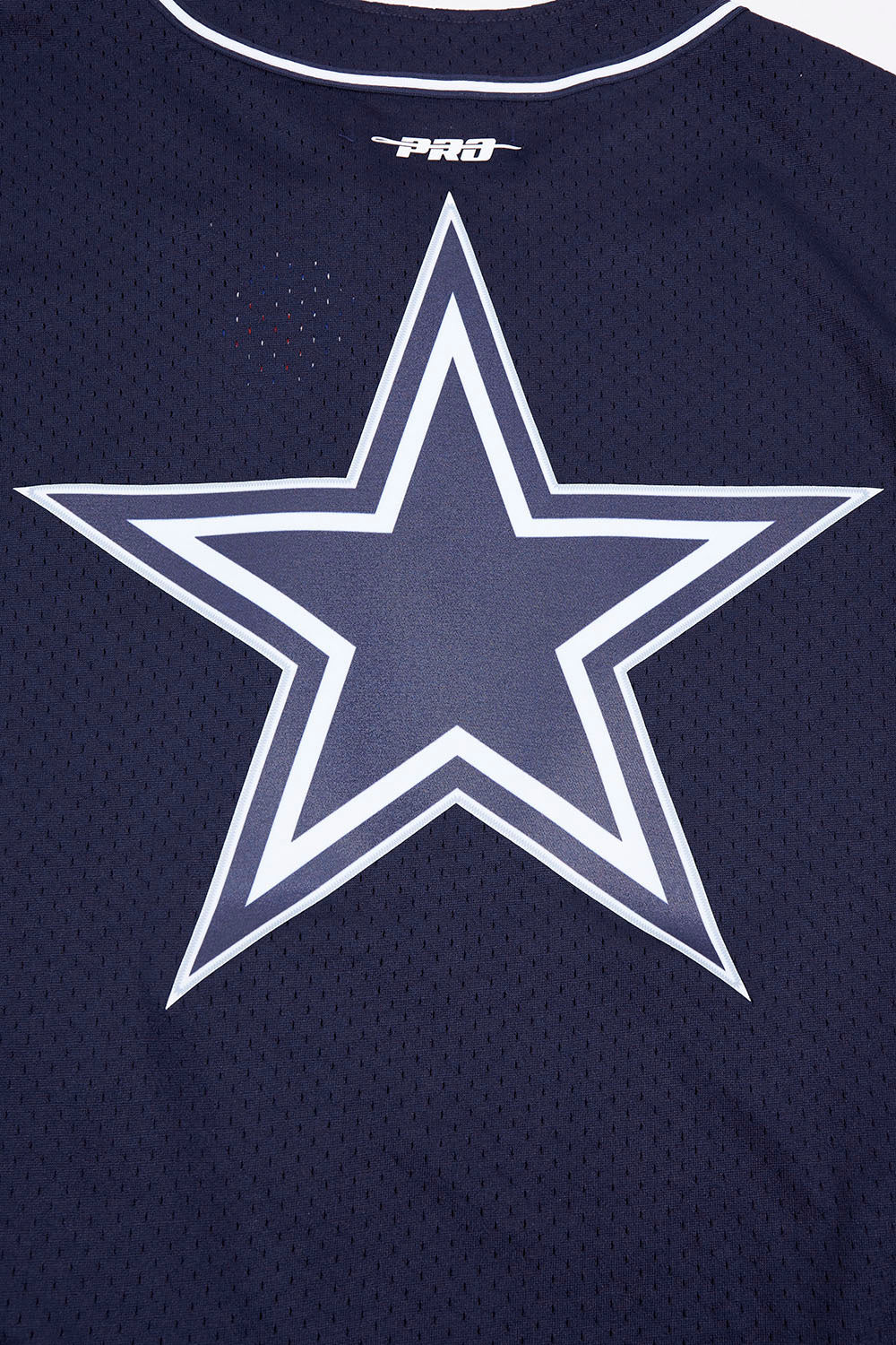 NFL DALLAS COWBOYS SCRIPT TAIL MEN'S MESH BUTTON DOWN SHIRT (MIDNIGHT NAVY)