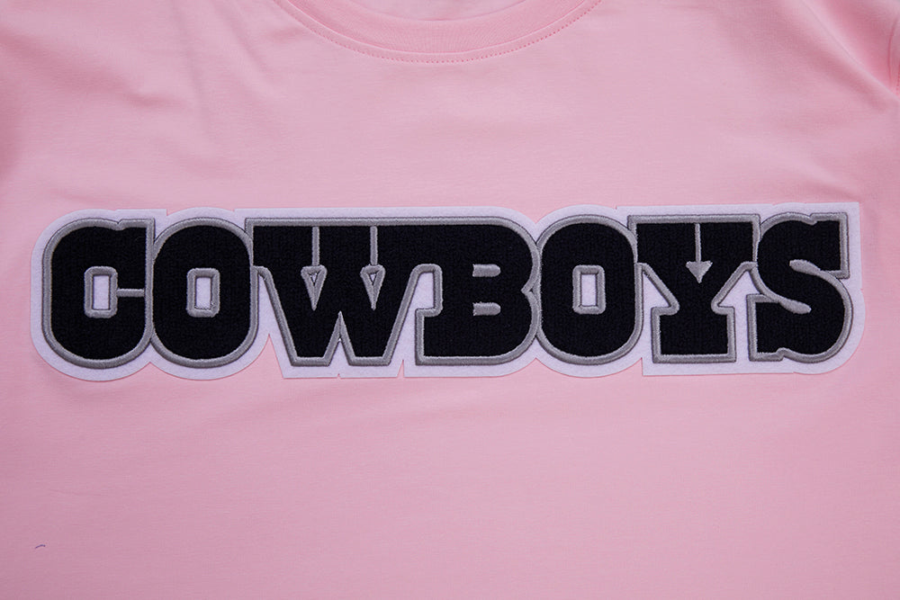 NFL DALLAS COWBOYS CLASSIC CHENILLE T-SHIRT POUR HOMME (ROSE)
