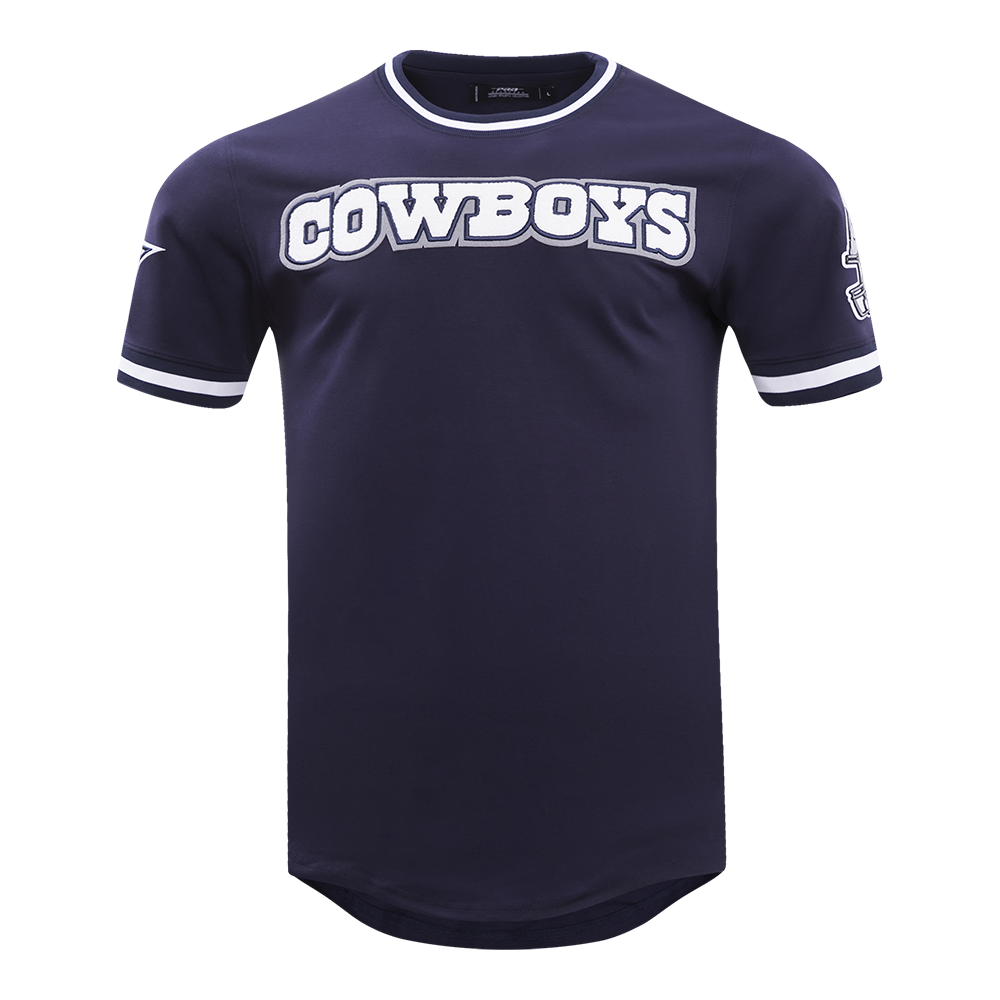 NFL DALLAS COWBOYS CLASSIC CHENILLE T-SHIRT EN MAILLE DOUBLE (MARINE MINUIT)