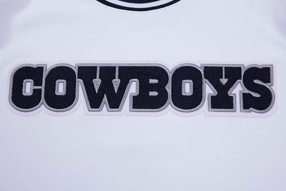 NFL DALLAS COWBOYS CLASSIC CHENILLE T-SHIRT POUR HOMME (BLANC)
