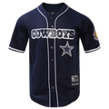 NFL DALLAS COWBOYS LOGO CLASSIC MEN'S MESH BUTTON DOWN JERSEY (MIDNIGHT NAVY)