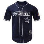 NFL DALLAS COWBOYS LOGO CLASSIC MEN'S MESH BUTTON DOWN JERSEY (MIDNIGHT NAVY)