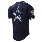NFL DALLAS COWBOYS LOGO CLASSIC MEN'S MESH BUTTON DOWN JERSEY (MIDNIGHT NAVY)