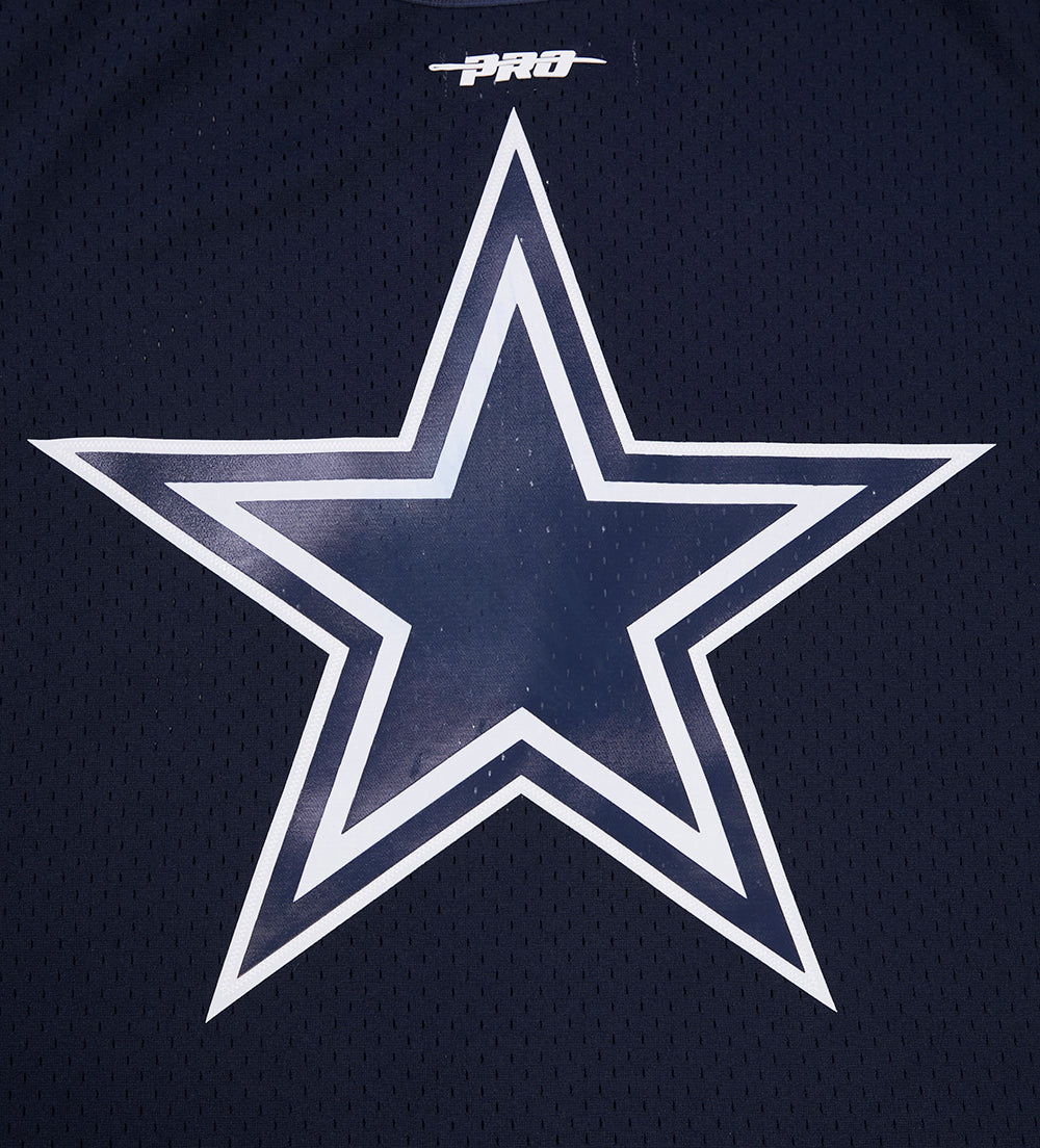 NFL DALLAS COWBOYS LOGO CLASSIC MEN'S MESH BUTTON DOWN JERSEY (MIDNIGHT NAVY)