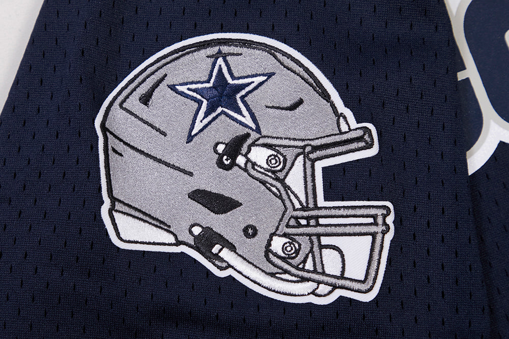 NFL DALLAS COWBOYS LOGO CLASSIC MEN'S MESH BUTTON DOWN JERSEY (MIDNIGHT NAVY)