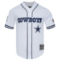 NFL DALLAS COWBOYS CLASSIC MESH CHEMISE BOUTONNÉE À LOGO POUR HOMME (BLANC/MARINE MINUIT)