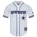 NFL DALLAS COWBOYS CLASSIC MESH CHEMISE BOUTONNÉE À LOGO POUR HOMME (BLANC/MARINE MINUIT)