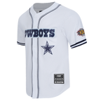 NFL DALLAS COWBOYS CLASSIC MESH CHEMISE BOUTONNÉE À LOGO POUR HOMME (BLANC/MARINE MINUIT)