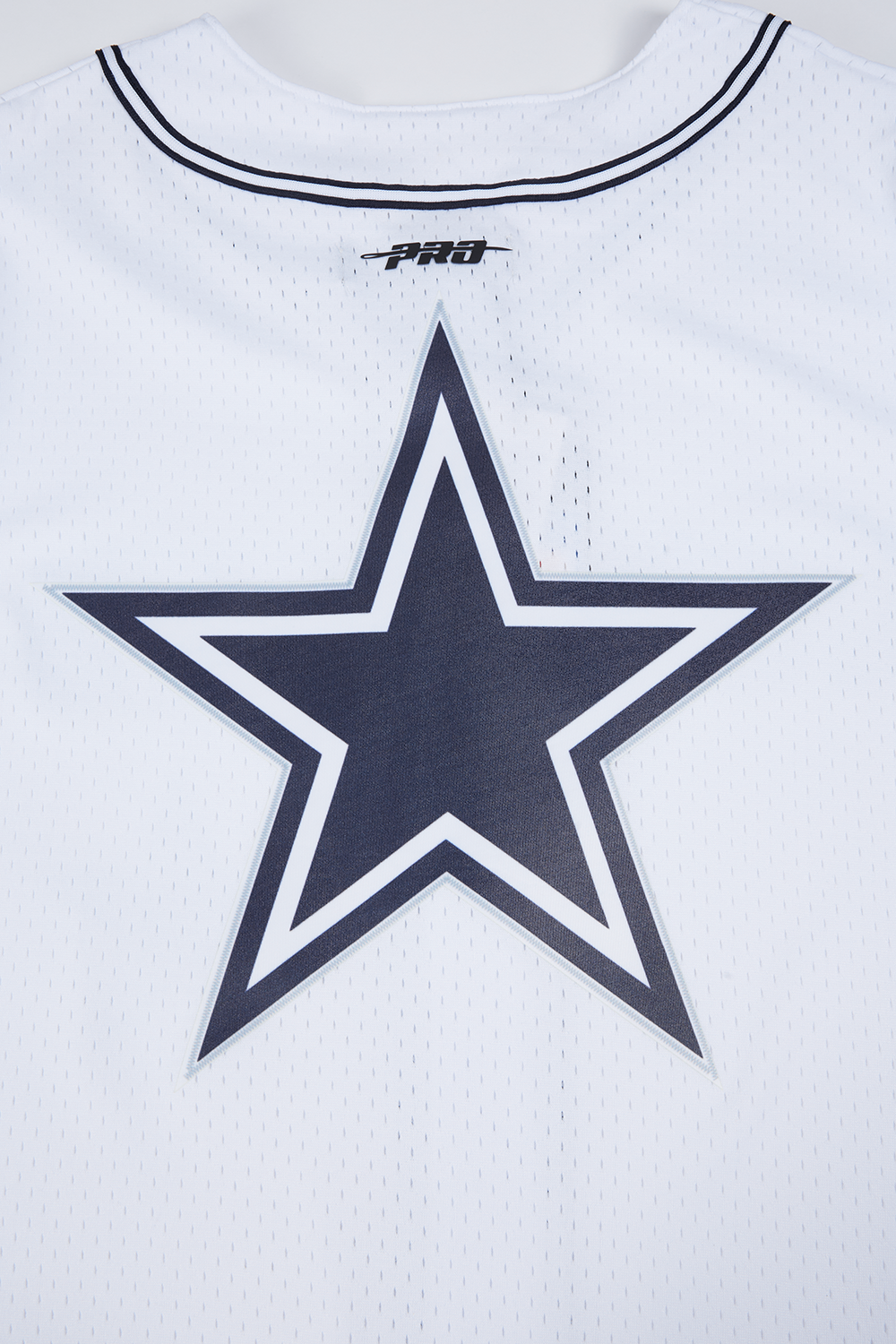 NFL DALLAS COWBOYS CLASSIC MESH CHEMISE BOUTONNÉE À LOGO POUR HOMME (BLANC/MARINE MINUIT)