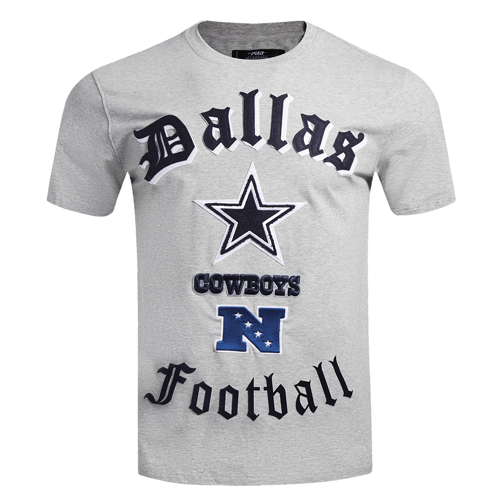 NFL DALLAS COWBOYS OLD ENGLISH T-SHIRT POUR HOMME (GRIS CHINÉ)
