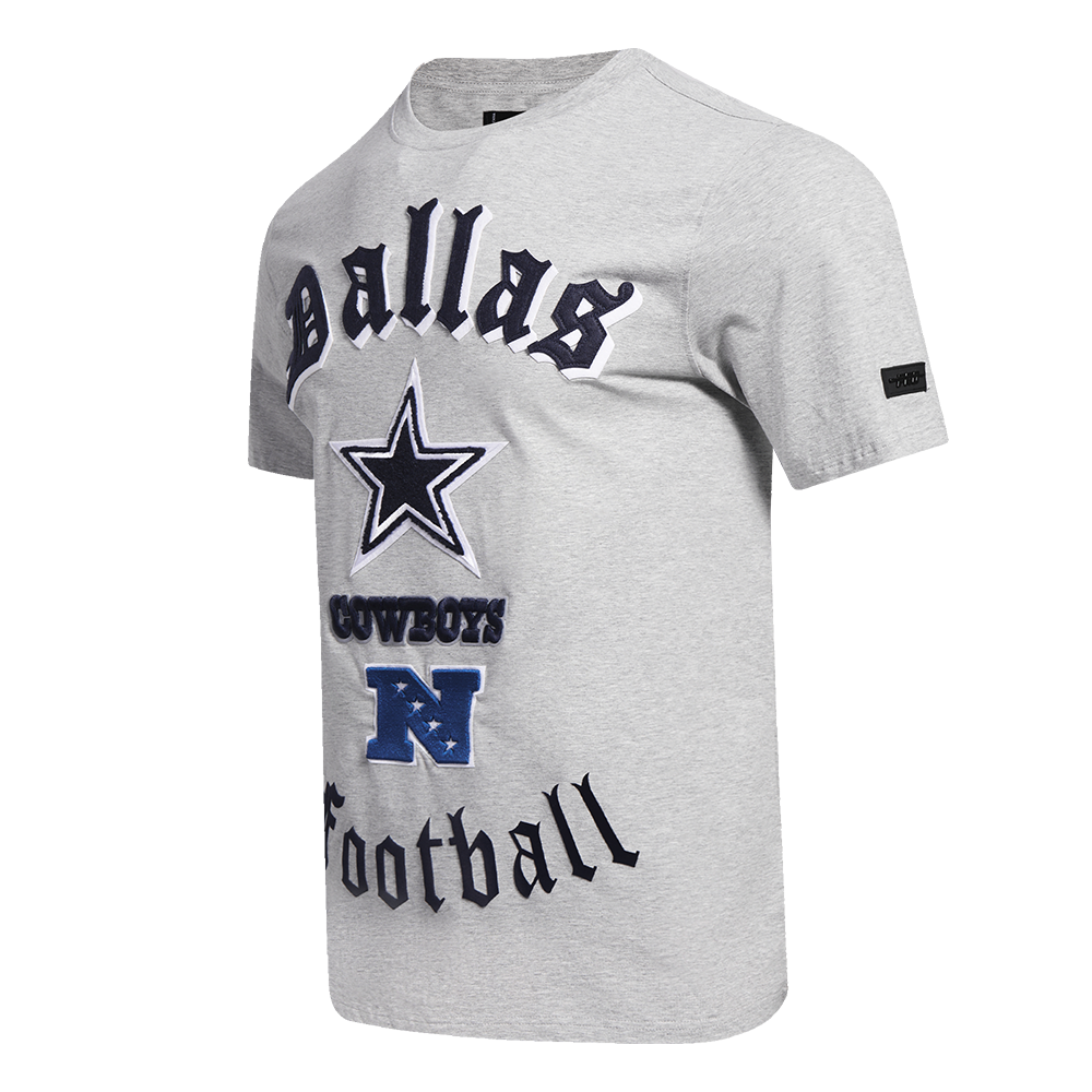 NFL DALLAS COWBOYS OLD ENGLISH T-SHIRT POUR HOMME (GRIS CHINÉ)