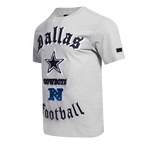 NFL DALLAS COWBOYS OLD ENGLISH T-SHIRT POUR HOMME (GRIS CHINÉ)