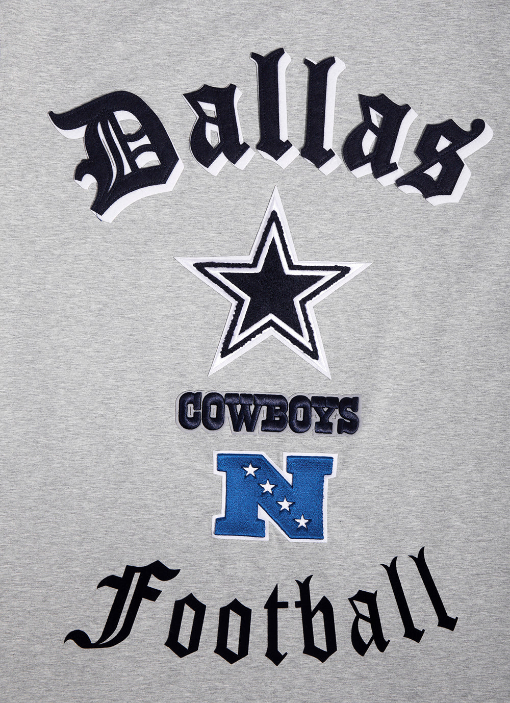 NFL DALLAS COWBOYS OLD ENGLISH T-SHIRT POUR HOMME (GRIS CHINÉ)