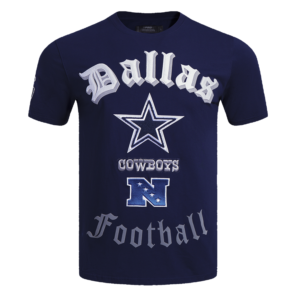 NFL DALLAS COWBOYS OLD ENGLISH T-SHIRT POUR HOMME (MARINE MINUIT)