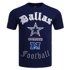 NFL DALLAS COWBOYS OLD ENGLISH T-SHIRT POUR HOMME (MARINE MINUIT)