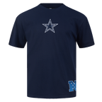 NFL DALLAS COWBOYS WINGSPAN T-SHIRT EN JERSEY DE COTON À ÉPAULES TOMBANTES POUR HOMME (MARINE MINUIT)