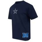NFL DALLAS COWBOYS WINGSPAN T-SHIRT EN JERSEY DE COTON À ÉPAULES TOMBANTES POUR HOMME (MARINE MINUIT)