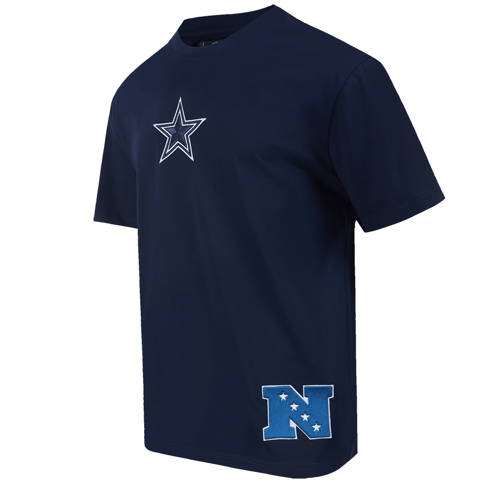 NFL DALLAS COWBOYS WINGSPAN T-SHIRT EN JERSEY DE COTON À ÉPAULES TOMBANTES POUR HOMME (MARINE MINUIT)
