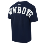 NFL DALLAS COWBOYS WINGSPAN T-SHIRT EN JERSEY DE COTON À ÉPAULES TOMBANTES POUR HOMME (MARINE MINUIT)