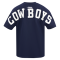 NFL DALLAS COWBOYS WINGSPAN T-SHIRT EN JERSEY DE COTON À ÉPAULES TOMBANTES POUR HOMME (MARINE MINUIT)