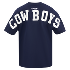 NFL DALLAS COWBOYS WINGSPAN T-SHIRT EN JERSEY DE COTON À ÉPAULES TOMBANTES POUR HOMME (MARINE MINUIT)