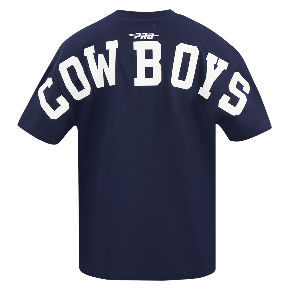 NFL DALLAS COWBOYS WINGSPAN MEN'S COTTON JERSEY DROP SHOULDER TEE (MIDNIGHT NAVY)